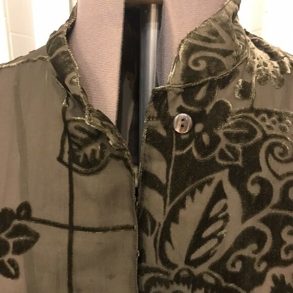 COLDWATER CREEK. Burnout Sheer. Size XL. Button Up Top. Long Sleeve. B12 - Picture 2 of 9